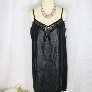 NWT GUESS Faux-Leather Slip Dress Size Large